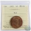Image 1 : 1-cent 1902 ICCS Certified MS-64 Red