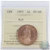 Image 1 : 1-cent 1903 ICCS Certified MS-66 Red! Top 5, Tied for the highest grade by ICCS. This coin has choic