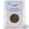 1-cent 1906 PCGS Certified MS-65 Red Brown. Coin features blue/green satin tones.