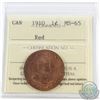 Image 1 : 1-cent 1910 ICCS Certified MS-65 Red! Soft Caramel like luster throughout.
