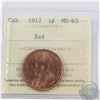 Image 1 : 1-cent 1912 ICCS Certified MS-65 Red! A choice Gem coin with near flawless fields.