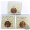 1-cent 1916, 1917 & 1918 ICCS Certified MS-64 Red. A nice choice lot with good eye appeal.