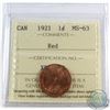 Image 1 : 1-cent 1921 ICCS Certified MS-63 Red. Nice consistant and even red throughout.