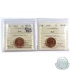 Image 1 : 1-cent 1942 & 1945 ICCS Certified MS-64 Red. 2pcs