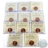1-cent 1959, 1961 to 1964 & 1966 to 1971 ICCS Certified PL-65 Red Heavy Cameo. 11pcs