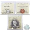 1-cent 1966 ICCS Certified PL-65 Ultra Heavy Cameo, 10-cent PL-66 Heavy Cameo & $1 Large Beads PL-66