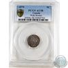 5-cent 1870 Wide Border  PCGS Certified AU-58. Coin exhibits some significant die clashes on the obv