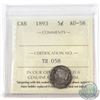 5-cent 1893 ICCS Certified AU-58