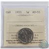 5-cent 1933 ICCS Certified AU-55