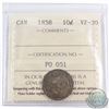 Image 1 : 10-cent 1858 ICCS Certified VF-30