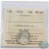 Image 1 : 10-cent 1920 ICCS Certified MS-64