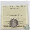Image 1 : 10-cent 1930 ICCS Certified MS-64