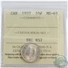 Image 1 : 10-cent 1937 ICCS Certified MS-65