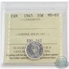 Image 1 : 10-cent 1945 ICCS Certified MS-65