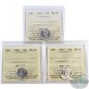 10-cent 1945, 1946, 1947 ICCS Certified MS-64. All coins have a nice original mint luster. 3pcs.