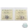10-cent 1955 PL-66 Heavy Cameo & 1957 PL-65 Heavy Cameo ICCS Certified. 2pcs