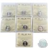 10-cent 1958, 1959, 1961, 1962, 1963, 1964 & 1965 ICCS Certified MS-65. 7pcs
