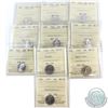 10-cent 1961 to 1967, 1968 Nickel, 1969 Small Date & 1970 ICCS Certified MS-65. 10pcs