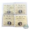10-cent 1963, 1964, 1965 & 1968 Nickel ICCS Certified PL-66 Heavy Cameo. 4pcs