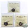 10-cent 1972, 1974 & 1975 ICCS Certified MS-66. 3pcs