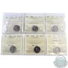 Image 1 : 10-cent 1974 MS-65, 1984 MS-65, 2014 MS-67, 2015 MS-66, 2016 MS-66 & 2017 Canada 150 MS-66 ICCS Cert