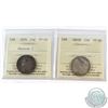 Image 1 : 25-cent 1870 Obverse 1, 1883H ICCS Certified VF-20. 2pcs