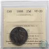 25-cent 1888 ICCS Certified VF-20