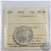 25-cent 1901 ICCS Certified EF-40