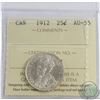 25-cent 1912 ICCS Certified AU-55