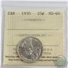 Image 1 : 25-cent 1930 ICCS Certified MS-60