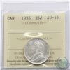 25-cent 1935 ICCS Certified  AU-55