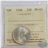 25-cent 1936 ICCS Certified MS-63