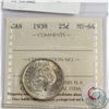 25-cent 1938 ICCS Certified MS-64