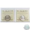 25-cent 1941 & 1943 ICCS Certified MS-64. 2pcs