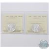 25-cent 1956 & 1957 ICCS Certified MS-65. 2pcs