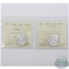 25-cent 1956 Cameo & 1957 ICCS Certified MS-65. 2pcs