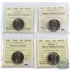 25-cent 2009 Men's Hockey Raised 2 & Incuse 2, Klassen & Women's Hockey ICCS Certified MS-65. 4pcs