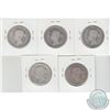 Image 2 : 50-cent 1870, 1872H, 1881H, 1898 & 1900 Good or better with some minor problems. 5pcs.