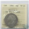 Image 1 : 50-cent 1892 Obverse 4 ICCS Certified VF-20 (harshly cleaned). Coin has been rubbed but still has an