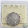 Image 1 : 50-cent 1899 ICCS Certified VF-20. Bright coin with hints of edge toning.