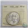 50-cent 1938 ICCS Certified MS-63. A nice blast white coin.