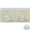 50-cent 1940 & 1942 ICCS Certified MS-63. 2pcs