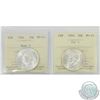 50-cent 1944 Near 4 & Far 4 ICCS Certified MS-63. 2pcs