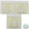 50-cent 1951, 1953 LD SF & 1958 ICCS Certified MS-64. 3pcs