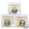 50-cent 1964, 1966 & 1967 ICCS Certified PL-66 Heavy Cameo. Nice Choice Lot.