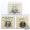 50-cent 1964, 1967 & 1969 ICCS Certified PL-66 Heavy Cameo. 3pcs