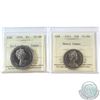 50-cent 1974 & 1975 ICCS Certified PL-66 Heavy Cameo. 2pcs