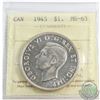 Image 1 : Silver $1 1945 ICCS Certified MS-63. Bright coin with Lustrous fields.