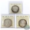 Image 1 : Silver $1 1953 NSF, 1958 & 1964 ICCS Certified MS-64. 3pcs