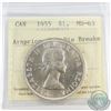 Image 1 : Silver $1 1955 Arnprior with Die Breaks ICCS Certified MS-63. A choice coin with blast white fields.